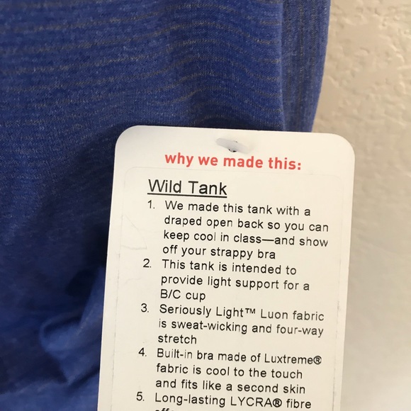 NWT BLUE CAMO LULULEMON WILD TANK - - Size 8 or 10 - Picture 7 of 8